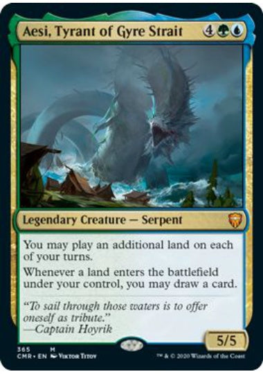 (英)【Foil】円渦海峡の暴君、アシー / Aesi, Tyrant of Gyre Strait【CMR】統率者デッキ収録 No.365