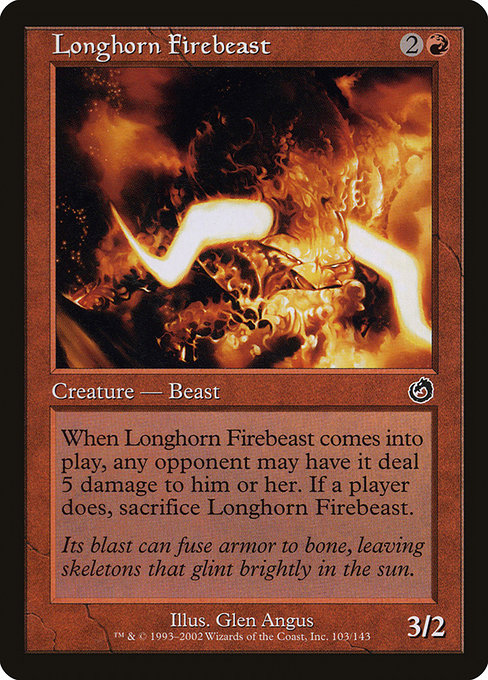 (英)【Foil】長角火獣 / Longhorn Firebeast【TOR】 No.103