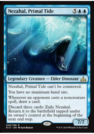 (英)【Foil】原初の潮流、ネザール / Nezahal, Primal Tide【RIX】 No.045