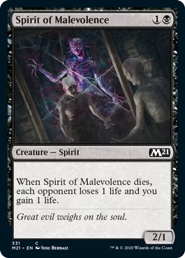 (英)悪意の霊魂 / Spirit of Malevolence【M21】 プレインズウォーカーデッキ収録 No.331