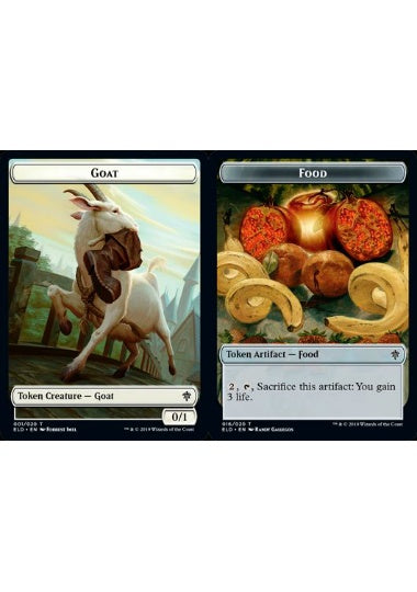 (英)【Foil】ヤギトークン / Goat TokenNo.001 - 食物トークン / Food Token【ELD-TOKEN】 No.016
