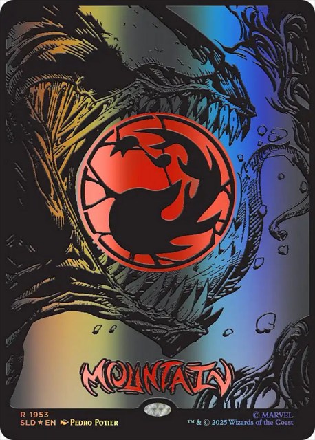 (英)【Raised-Foil】山 / Mountain【SLD】 Secret Lair x Marvel's Spider-Man: Mana Symbiote No.1953