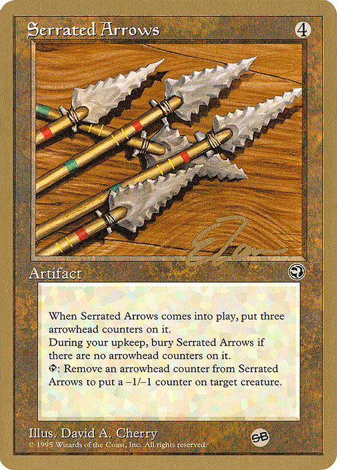 (英)鋸刃の矢 / Serrated Arrows【PTC】 ProTour NewYork Decks 1996 Eric Tam サイドボード 金枠 No.214