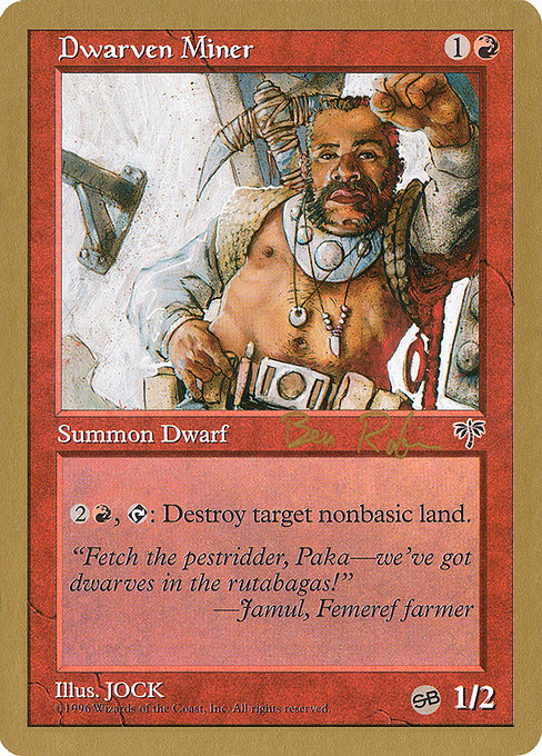 (英)ドワーフ鉱夫 / Dwarven Miner【WC98】 World Championship Decks 1998 Ben Rubin サイドボード 金枠 No.043