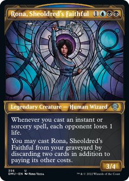 (英)【テクスチャーFoil】シェオルドレッドの心酔者、ローナ / Rona, Sheoldred's Faithful ★ショーケース枠★(ステンドグラス版) 【DMU】 No.356