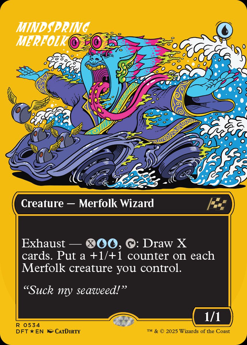 (英)【ファーストプレイスFoil】思考の泉のマーフォーク / Mindspring Merfolk ★ボーダーレス★ 【DFT】 No.534