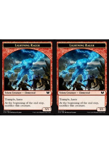 (英)稲妻の憤怒獣トークン / Lightning Rager Token No.011 - 稲妻の憤怒獣トークン / Lightning Rager Token【C15-TOKEN】 No.011
