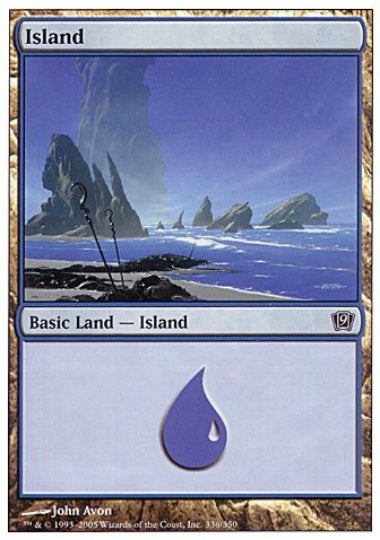 (英)【Foil】島 / Island【9ED】 No.336