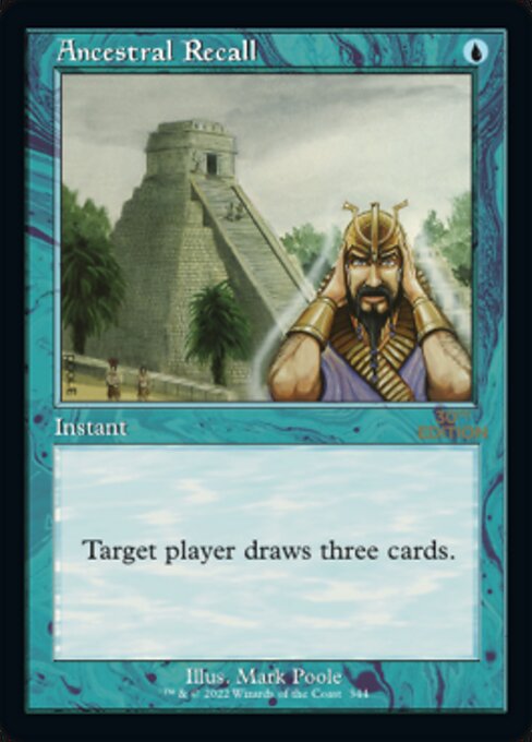 (英)Ancestral Recall【30A】 旧枠加工カード No.344 ※トーナメントで使用することはできません。