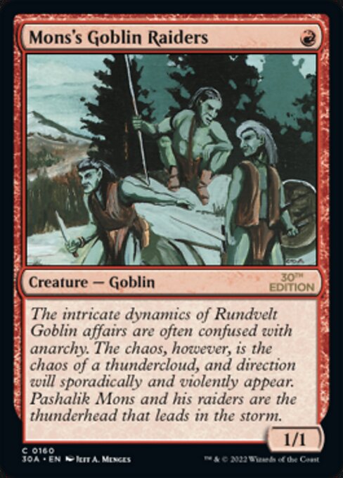 (英)モンスのゴブリン略奪隊 / Mons's Goblin Raiders【30A】 No.160 ※トーナメントで使用することはできません。