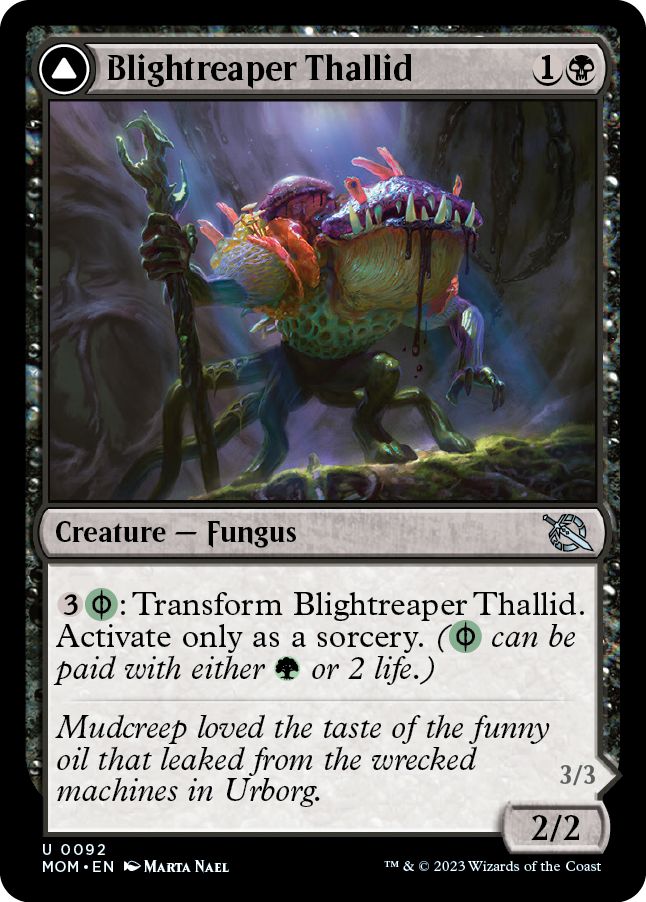 (英)【Foil】荒廃刈りのサリッド / Blightreaper Thallid - 荒廃蒔きのサリッド / Blightsower Thallid【MOM】 No.092