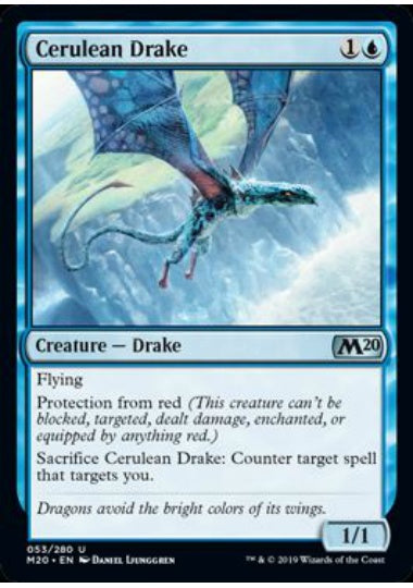 (英)【Foil】紺碧のドレイク / Cerulean Drake【M20】 No.053