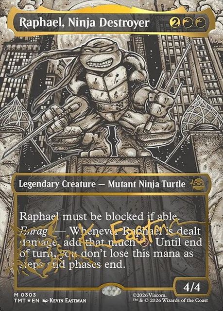 (英)【Foil】Raphael, Ninja Destroyer / Raphael, Ninja Destroyer ★ボーダーレス★(「Kevin Eastmanシグネチャー」) 【TMT】 No.303